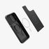 ACS06599 - iPhone 15 Pro Max Case Optik Armor (MagFit) in black showing the back with lens slot open